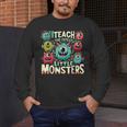 I Teach The Cutest Little Monsters Teacher Halloween Outfit Men's Long Sleeve T-Shirt, funny design I Teach The Cutest Little Monsters Teacher Halloween Outfit Men's Long Sleeve T-Shirt, funny design