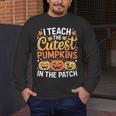 I Teach The Cutest Pumpkins Tshirt Halloween Teacher Men's Long Sleeve T-Shirt, funny design