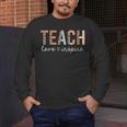 Teach Love Inspire Leopard Back To School Cute Teacher Men Women Girls Kids Men's Long Sleeve T-Shirt, funny design