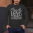 Teach Love Inspire Retro Teacher Kids Back To School Men's Long Sleeve T-Shirt, funny design