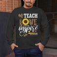 TEACH LOVE INSPIRE Teacher Sunflower Appreciation Men's Long Sleeve T-Shirt, funny design TEACH LOVE INSPIRE Teacher Sunflower Appreciation Men's Long Sleeve T-Shirt, funny design