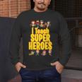I Teach Super Heroes Comic Book Hero Teacher School Men's Long Sleeve T-Shirt, funny design I Teach Super Heroes Comic Book Hero Teacher School Men's Long Sleeve T-Shirt, funny design