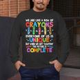 Teacher We Are Like a Box Of Crayons For Men Women Kids Men's Long Sleeve T-Shirt, funny design Teacher We Are Like a Box Of Crayons For Men Women Kids Men's Long Sleeve T-Shirt, funny design