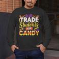 Teacher Cute Will Trade Students For Candy Halloween Costume Men's Long Sleeve T-Shirt, funny design Teacher Cute Will Trade Students For Candy Halloween Costume Men's Long Sleeve T-Shirt, funny design