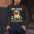 Teacher My Dog Ate My Lesson Plans School Staff Men's Long Sleeve T-Shirt, funny design