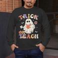Teacher Halloween Trick Or Teach Floral Ghost Men's Long Sleeve T-Shirt, funny design Teacher Halloween Trick Or Teach Floral Ghost Men's Long Sleeve T-Shirt, funny design