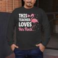 This Teacher Loves Her Flock Teaching Flamingo Girl Men's Long Sleeve T-Shirt, funny design This Teacher Loves Her Flock Teaching Flamingo Girl Men's Long Sleeve T-Shirt, funny design