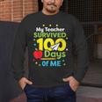 My Teacher Survived 100 Days Of Me Men's Long Sleeve T-Shirt, funny design My Teacher Survived 100 Days Of Me Men's Long Sleeve T-Shirt, funny design