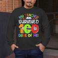 My Teacher Survived 100 Days Of Me 100 Days Of School Men's Long Sleeve T-Shirt, funny design My Teacher Survived 100 Days Of Me 100 Days Of School Men's Long Sleeve T-Shirt, funny design