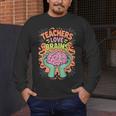 Teacher Teachers Love Brains Halloween Men Women Men's Long Sleeve T-Shirt, funny design