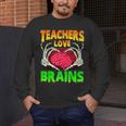 Teacher Teachers Love Brains Skeleton Hand Heart Halloween Men's Long Sleeve T-Shirt, funny design Teacher Teachers Love Brains Skeleton Hand Heart Halloween Men's Long Sleeve T-Shirt, funny design