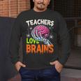 Teachers Love Brains Halloween 2025 Skeleton Costume Men's Long Sleeve T-Shirt, funny design Teachers Love Brains Halloween 2025 Skeleton Costume Men's Long Sleeve T-Shirt, funny design