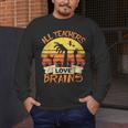All Teachers Love Brains Shirt Halloween Teachers Men's Long Sleeve T-Shirt, funny design
