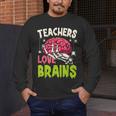 Teachers Love Brains Skeleton Halloween Teacher Funny Men's Long Sleeve T-Shirt, funny design Teachers Love Brains Skeleton Halloween Teacher Funny Men's Long Sleeve T-Shirt, funny design