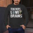 Teachers Love Brains Zombie Halloween Hilarious Men's Long Sleeve T-Shirt, funny design Teachers Love Brains Zombie Halloween Hilarious Men's Long Sleeve T-Shirt, funny design