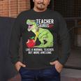Teachersaurus Rex Dinosaur Like A Normal Teacher Saurus Men's Long Sleeve T-Shirt, funny design