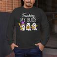 Teaching My Boos Ghost Teacher Halloween Spooky Educator Men's Long Sleeve T-Shirt, funny design