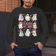 Teaching My Boos Teacher Cute Ghost Groovy Teacher Halloween Men's Long Sleeve T-Shirt, funny design