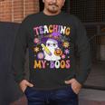 Teaching My Boos Teacher Ghost Teach Halloween Teacher Men's Long Sleeve T-Shirt, funny design