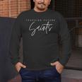 Teaching Future Saints Catholic Teacher Men's Long Sleeve T-Shirt, funny design