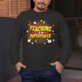 Teaching Is My Superpower Retro Comic Teacher Men's Long Sleeve T-Shirt, funny design