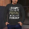 Team Music Teacher Camo Teacher Student Back To School Men's Long Sleeve T-Shirt, funny design Team Music Teacher Camo Teacher Student Back To School Men's Long Sleeve T-Shirt, funny design