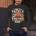 Test Day State Football Tackle Testing Day Sports Teacher Men's Long Sleeve T-Shirt, funny design