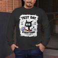 Test Day Stressed Cat Teacher Student Kids Testing Day Men's Long Sleeve T-Shirt, funny design