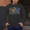Testing Mode On Testing Day Motivational Teacher Kids Men's Long Sleeve T-Shirt, funny design Testing Mode On Testing Day Motivational Teacher Kids Men's Long Sleeve T-Shirt, funny design