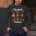 Thankful For My Prek Turkeys In Masks Thanksgiving Teacher For Men Women Men's Long Sleeve T-Shirt, funny design