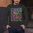 Tie Dye 2nd Grade Typography Team Second Grade Teacher Men's Long Sleeve T-Shirt, funny design