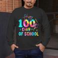 Tie Dye Happy 100th Day Of School Teacher Student 100 Days Men's Long Sleeve T-Shirt, funny design