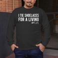 I Tie Shoelaces For a Living Elementary PE Teacher Men's Long Sleeve T-Shirt, funny design I Tie Shoelaces For a Living Elementary PE Teacher Men's Long Sleeve T-Shirt, funny design