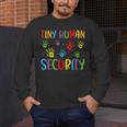 Tiny Human Security Preschool Childcare Teacher Babysitters Men's Long Sleeve T-Shirt, funny design