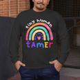 Tiny Human Tamer Watercolor Rainbow Daycare Teacher Men's Long Sleeve T-Shirt, funny design Tiny Human Tamer Watercolor Rainbow Daycare Teacher Men's Long Sleeve T-Shirt, funny design