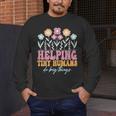 Tiny People Help Do Big Things Nursery Teacher Men's Long Sleeve T-Shirt, funny design