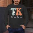 TK Teacher Retro Groovy Vintage Happy First Day Of School Men's Long Sleeve T-Shirt, funny design TK Teacher Retro Groovy Vintage Happy First Day Of School Men's Long Sleeve T-Shirt, funny design