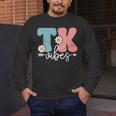 TK Vibes Back To School Teachers Students TK Team Men's Long Sleeve T-Shirt, funny design