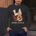 History Teacher Love Autumn Fall Gnome For Teachers For Men Women Men's Long Sleeve T-Shirt, funny design