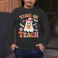 Trick Or Teach Cute Floral Ghost Teacher Halloween Costume Men's Long Sleeve T-Shirt, funny design Trick Or Teach Cute Floral Ghost Teacher Halloween Costume Men's Long Sleeve T-Shirt, funny design