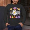 Trick Or Teach Groovy Halloween Teachers Men's Long Sleeve T-Shirt, funny design Trick Or Teach Groovy Halloween Teachers Men's Long Sleeve T-Shirt, funny design