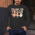 Trick Or Teach Pumpkin Candy Corn Ghost Halloween Teacher Men's Long Sleeve T-Shirt, funny design Trick Or Teach Pumpkin Candy Corn Ghost Halloween Teacher Men's Long Sleeve T-Shirt, funny design