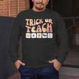 Trick Or Teach With Symbols Special Education Teacher Spooky Men's Long Sleeve T-Shirt, funny design