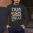 Trig Or Treat Shirt Halloween Math Teacher School College Men Women Kids Men's Long Sleeve T-Shirt, funny design