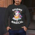 Unicorn Teacher Reading Is Magical Book Men's Long Sleeve T-Shirt, funny design
