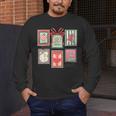 Vintage Preppy Very Merry Teacher Santa Stamps Christmas Men's Long Sleeve T-Shirt, funny design Vintage Preppy Very Merry Teacher Santa Stamps Christmas Men's Long Sleeve T-Shirt, funny design