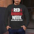 We Wear Red For Red Ribbon Week Awareness Mothers Teachers Men's Long Sleeve T-Shirt, funny design We Wear Red For Red Ribbon Week Awareness Mothers Teachers Men's Long Sleeve T-Shirt, funny design