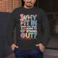 Why Fit In Doctor Teacher Cat In Hat Cool Autism Awareness Men Women Kids Men's Long Sleeve T-Shirt, funny design Why Fit In Doctor Teacher Cat In Hat Cool Autism Awareness Men Women Kids Men's Long Sleeve T-Shirt, funny design