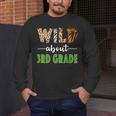Wild About 3rd Grade Teacher Student Third Grade Zoo Safari Men Women Girls Kids Men's Long Sleeve T-Shirt, funny design
