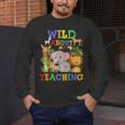Wild About Teaching Safari Jungle School Teacher Men's Long Sleeve T-Shirt, funny design